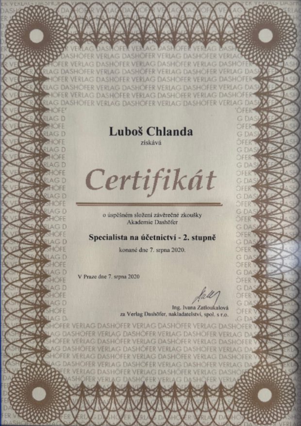 Specialista na účetnictví - 2. stupně