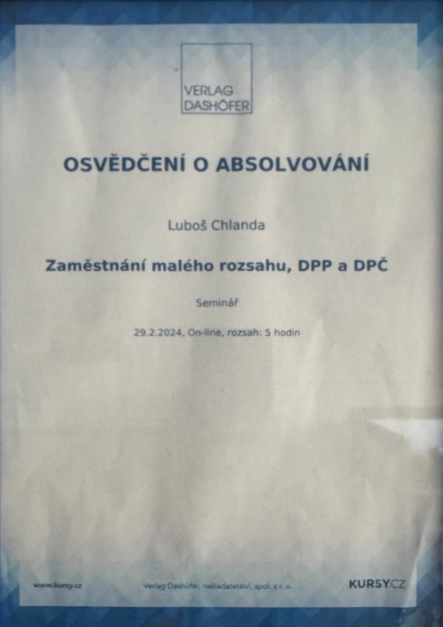 Zaměstnání malého rozsahu, DPP a DPČ