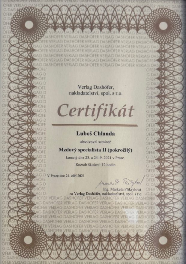 Mzdový specialista II (pokročilý)