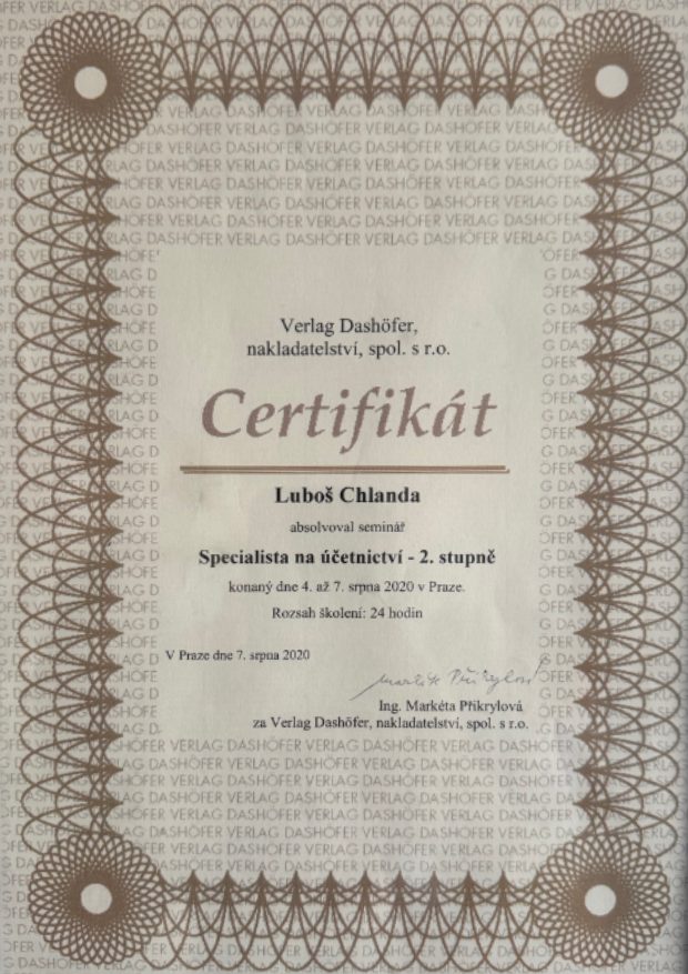 Specialista na účetnictví - 2. stupně